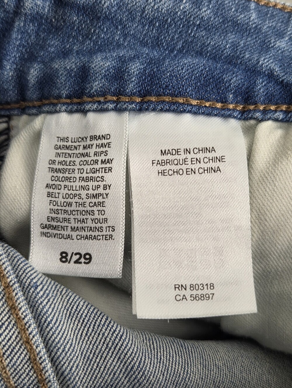 Lucky Brand The Roll Up Distressed Shorts Women's 8/29 Blue Stretch - Picture 8 of 13